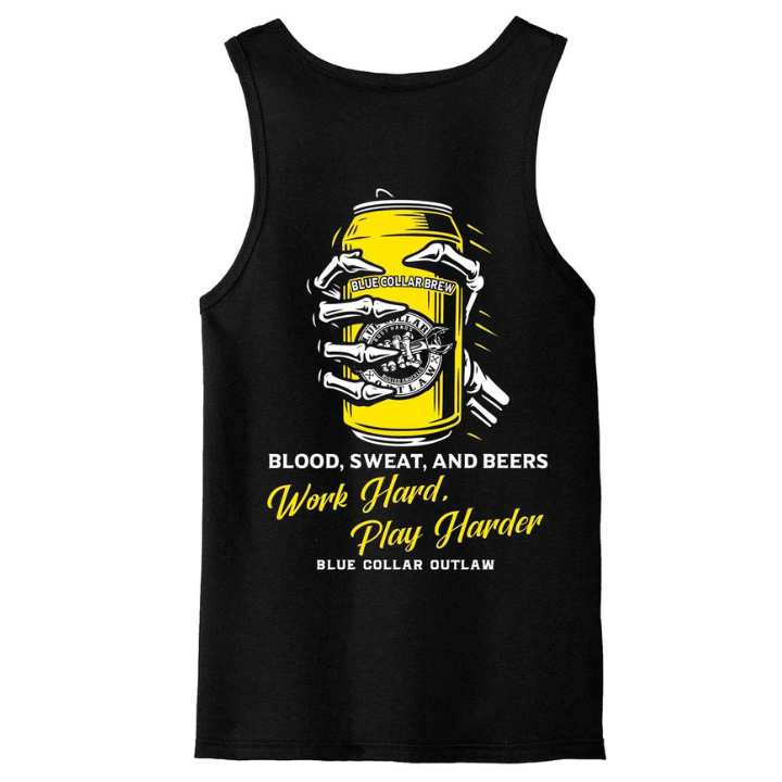 TANK BLOOD SWEAT AND BEERS - BLK